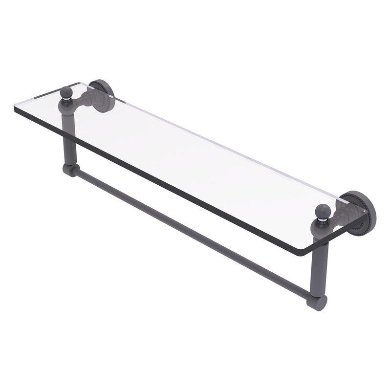 Dottingham Collection Glass Vanity Shelf with Integrated Towel Bar