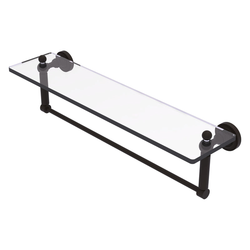 Dottingham Collection Glass Vanity Shelf with Integrated Towel Bar