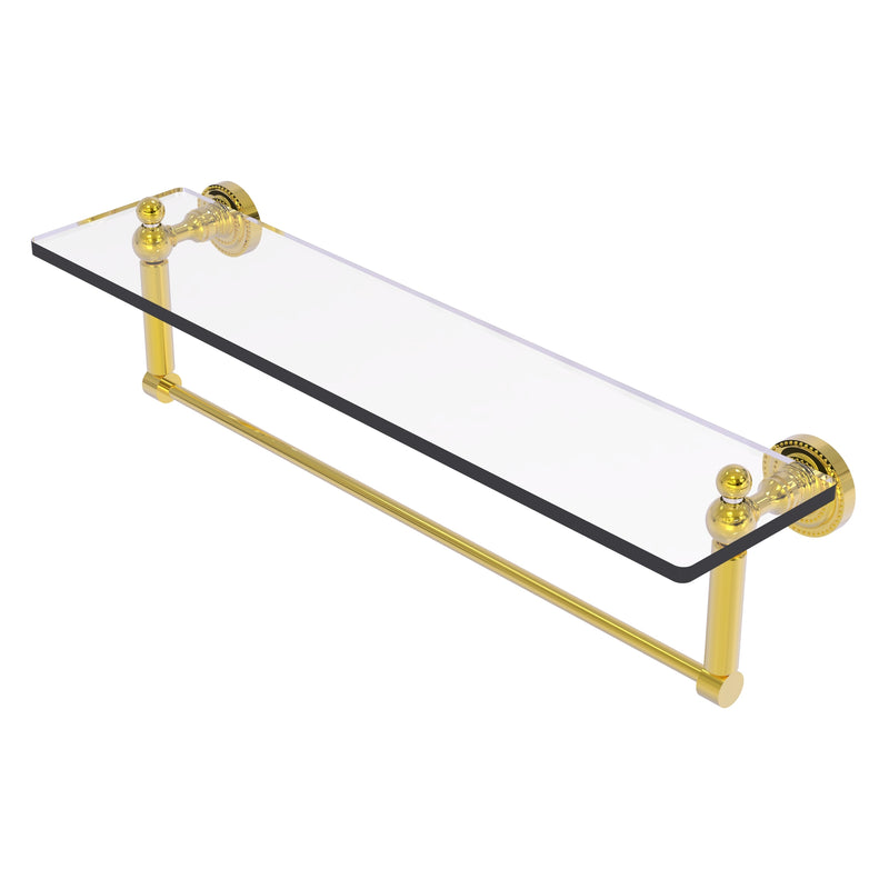 Dottingham Collection Glass Vanity Shelf with Integrated Towel Bar