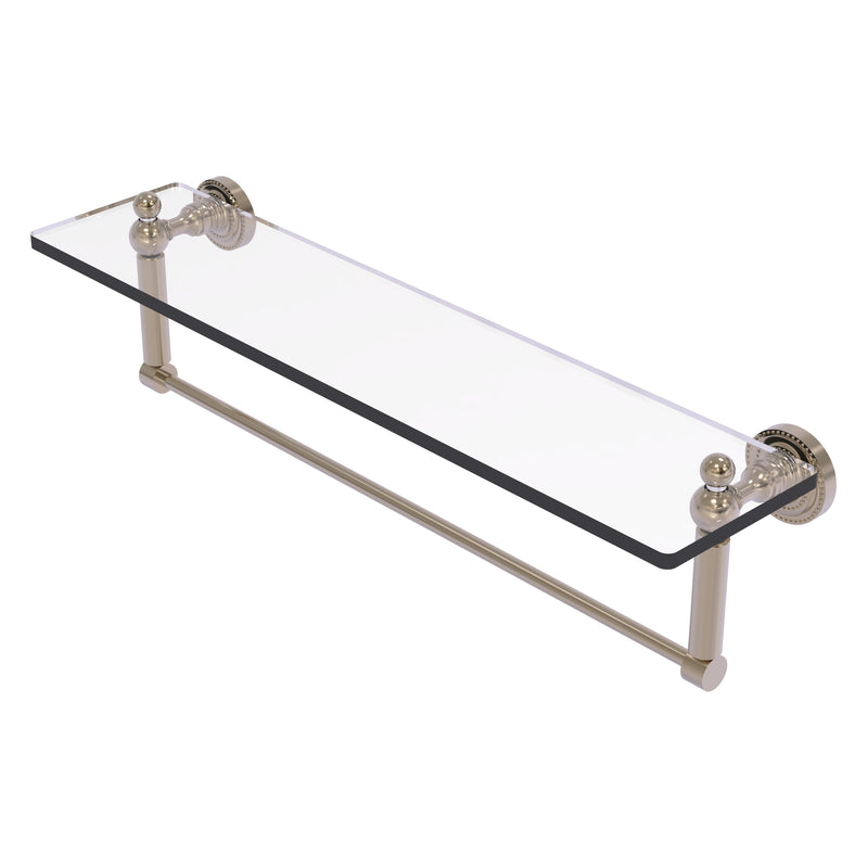 Dottingham Collection Glass Vanity Shelf with Integrated Towel Bar