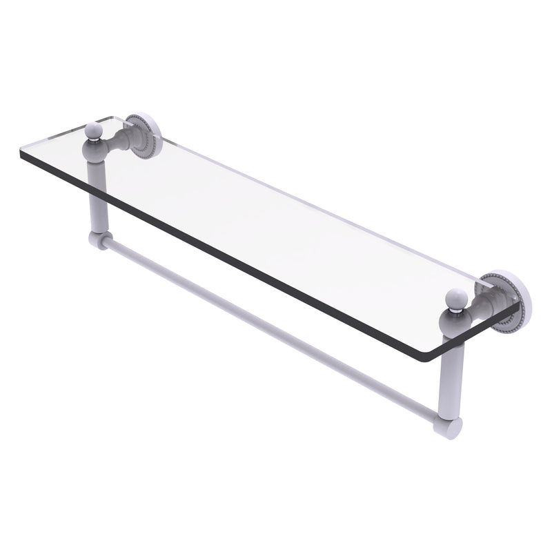 Dottingham Collection Glass Vanity Shelf with Integrated Towel Bar