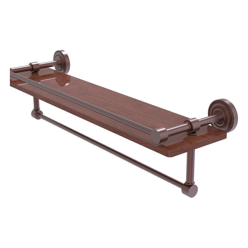 Dottingham Collection IPE Ironwood Shelf with Gallery Rail and Towel Bar