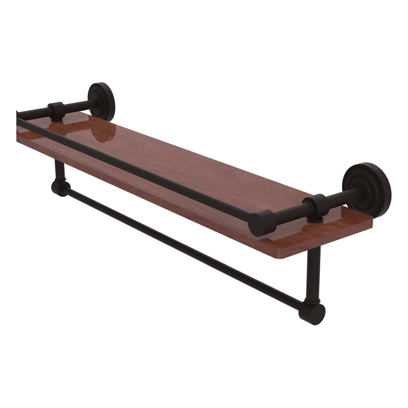 Dottingham Collection IPE Ironwood Shelf with Gallery Rail and Towel Bar