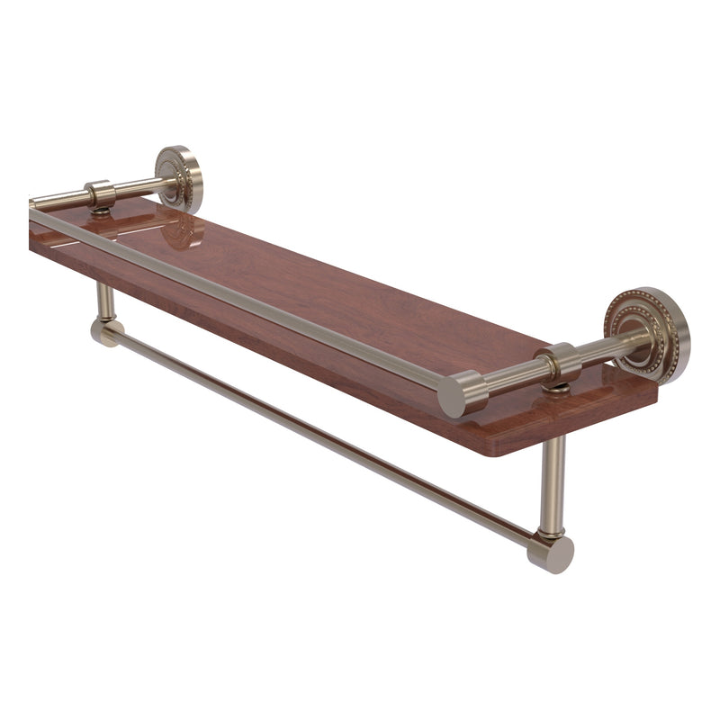 Dottingham Collection IPE Ironwood Shelf with Gallery Rail and Towel Bar