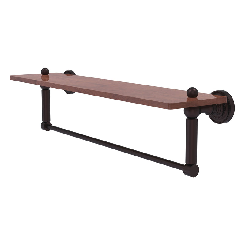 Dottingham Collection Solid IPE Ironwood Shelf with Integrated Towel Bar