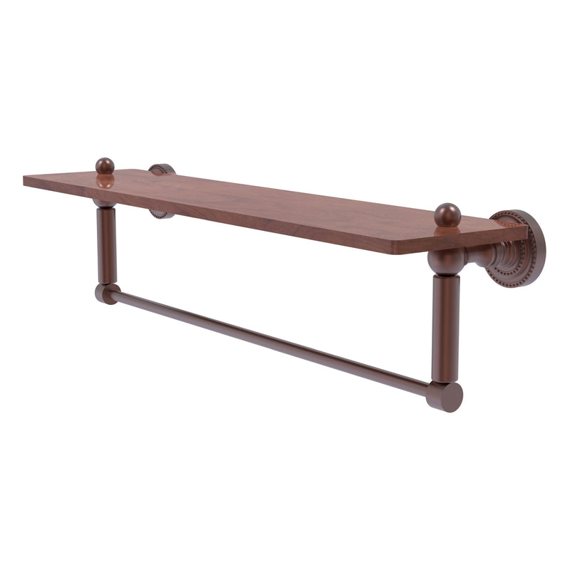 Dottingham Collection Solid IPE Ironwood Shelf with Integrated Towel Bar