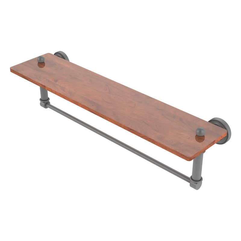 Dottingham Collection Solid IPE Ironwood Shelf with Integrated Towel Bar