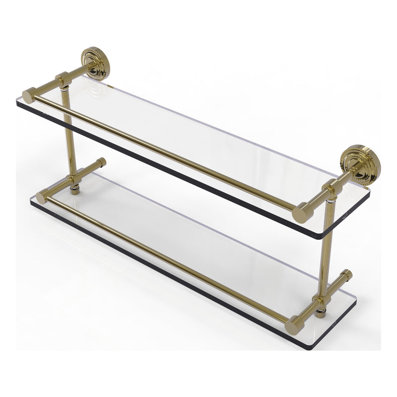 Dottingham Collection Double Glass Shelf with Gallery Rail