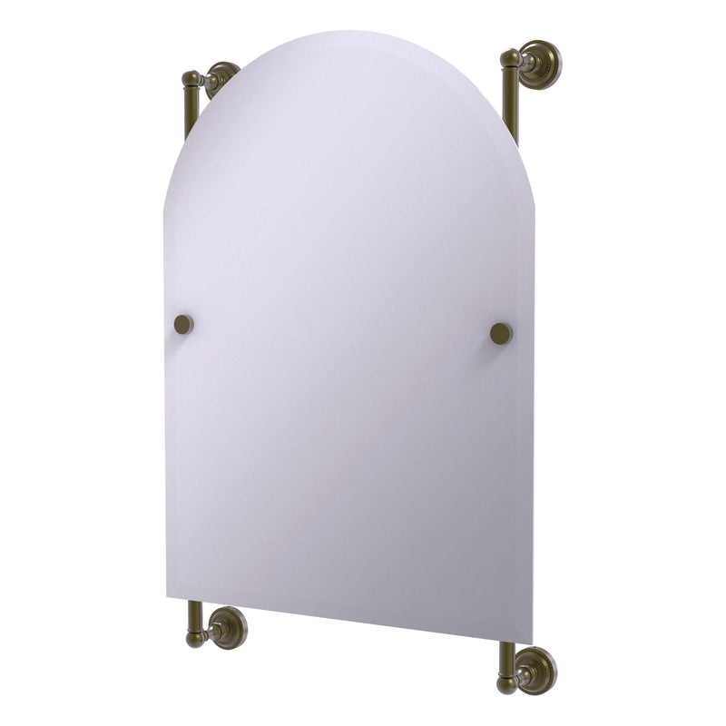 Dottingham Collection Arched Top Frameless Rail Mounted Mirror