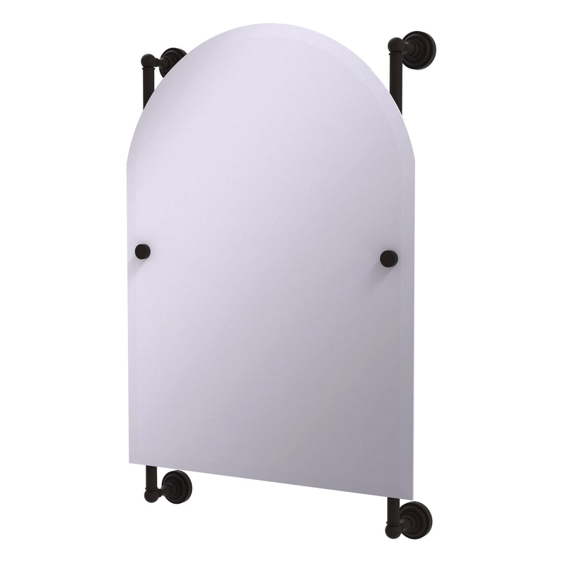 Dottingham Collection Arched Top Frameless Rail Mounted Mirror