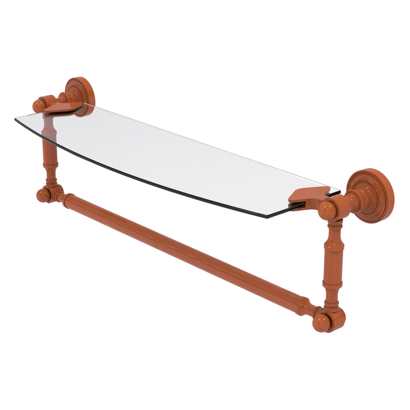 Dottingham Collection Glass Vanity Shelf  with Integrated Towel Bar