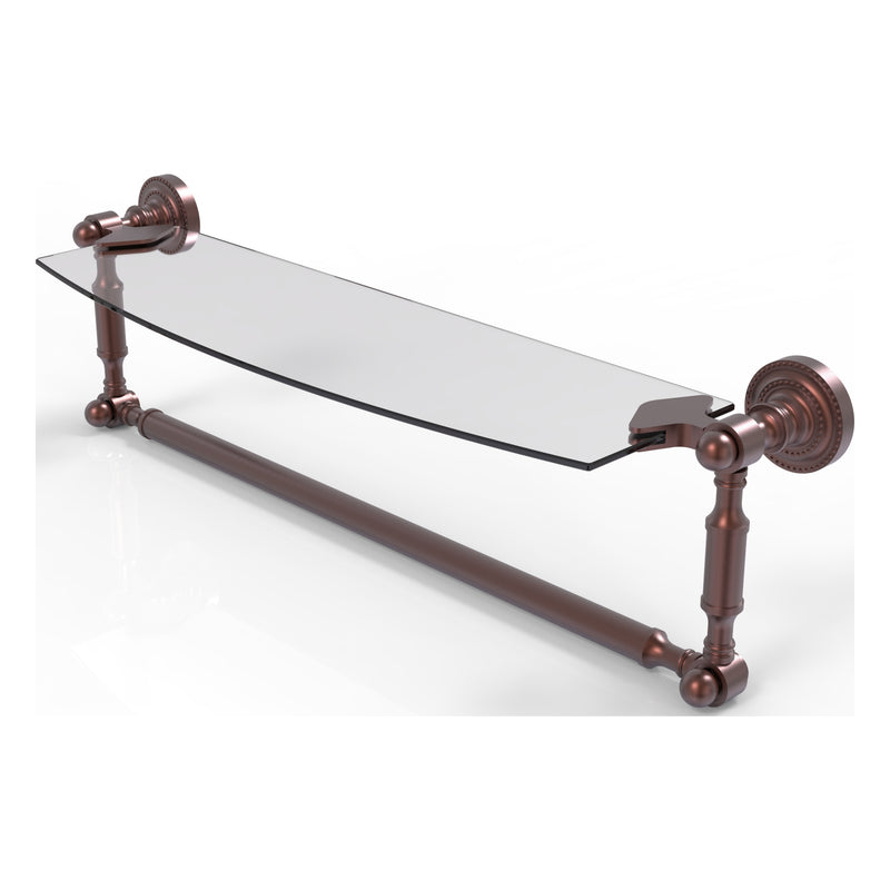 Dottingham Collection Glass Vanity Shelf  with Integrated Towel Bar