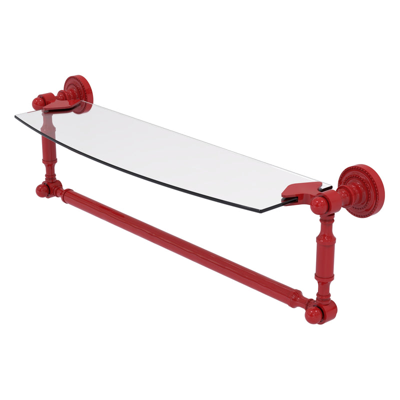 Dottingham Collection Glass Vanity Shelf  with Integrated Towel Bar