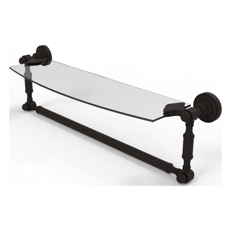 Dottingham Collection Glass Vanity Shelf  with Integrated Towel Bar