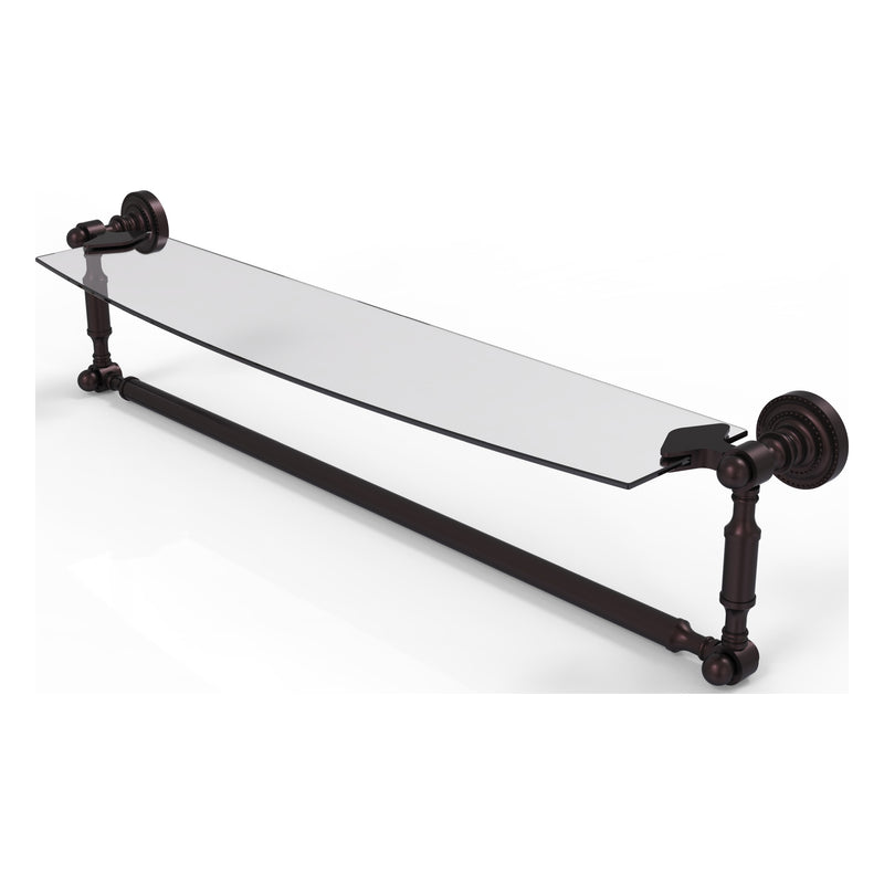 Dottingham Collection Glass Vanity Shelf  with Integrated Towel Bar