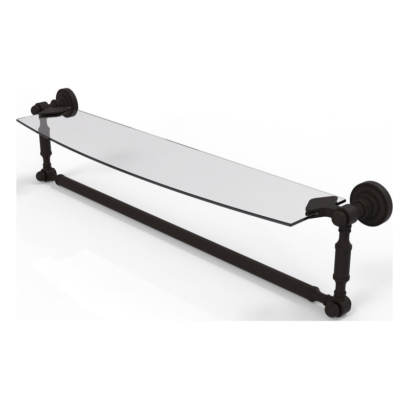 Dottingham Collection Glass Vanity Shelf  with Integrated Towel Bar