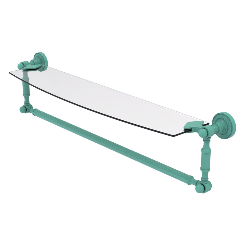 Dottingham Collection Glass Vanity Shelf  with Integrated Towel Bar