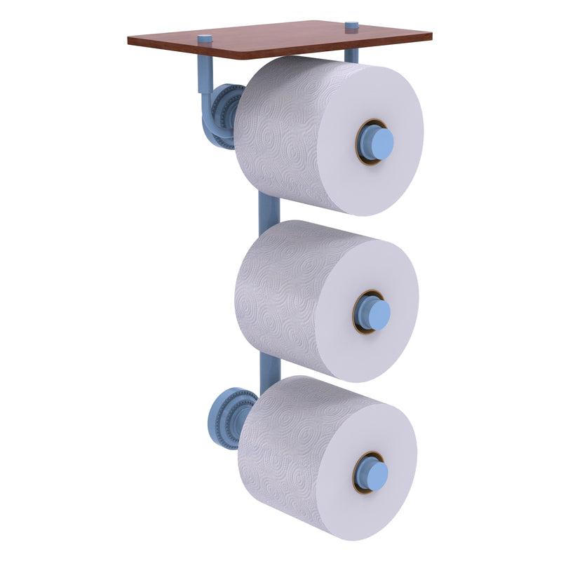 Dottingham Collection 3 Roll Toilet Paper Holder with Wood Shelf