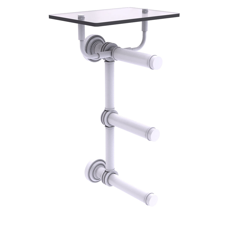 Dottingham Collection 3 Roll Toilet Paper Holder with Glass Shelf