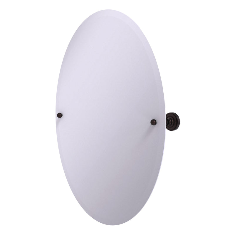 Frameless Oval Tilt Mirror with Beveled Edge