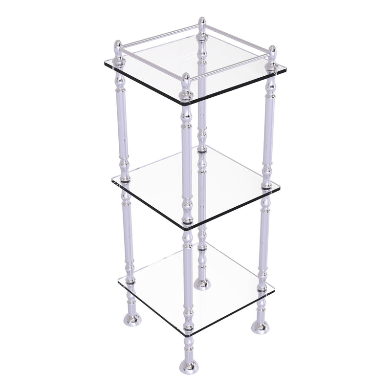 Three Tier Etagere with 14 Inch x 14 Inch Shelves