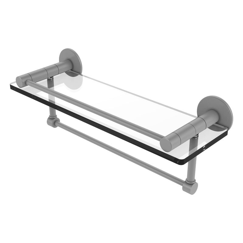 Fresno Collection Glass Shelf with Vanity Rail and Integrated Towel Bar