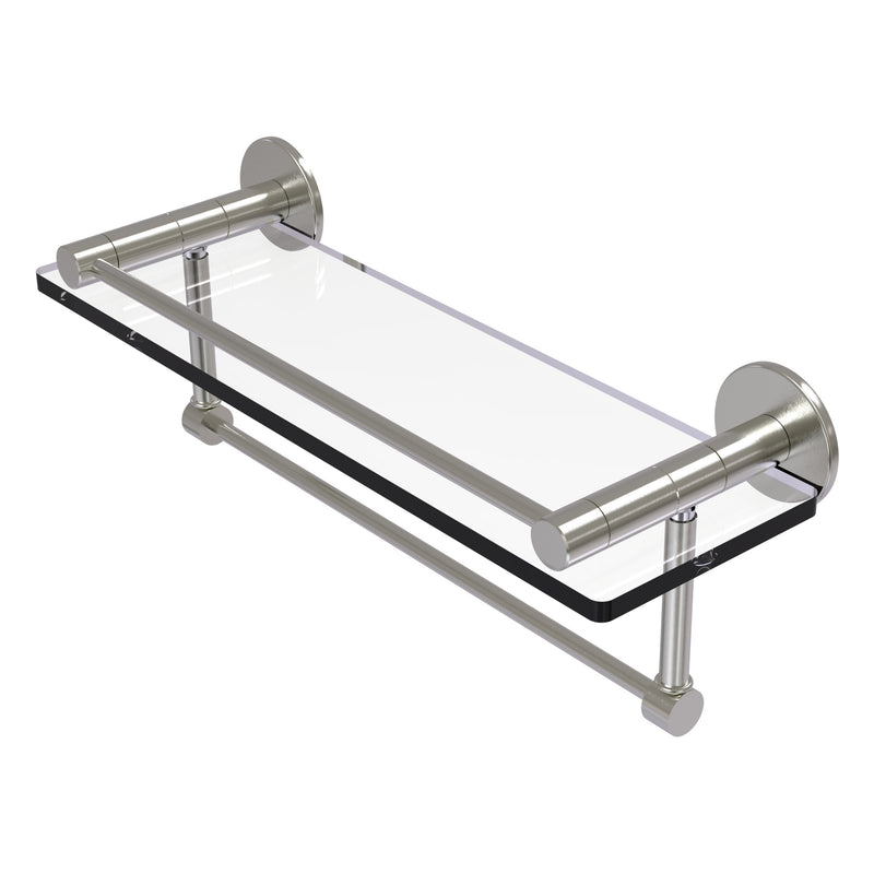 Fresno Collection Glass Shelf with Vanity Rail and Integrated Towel Bar