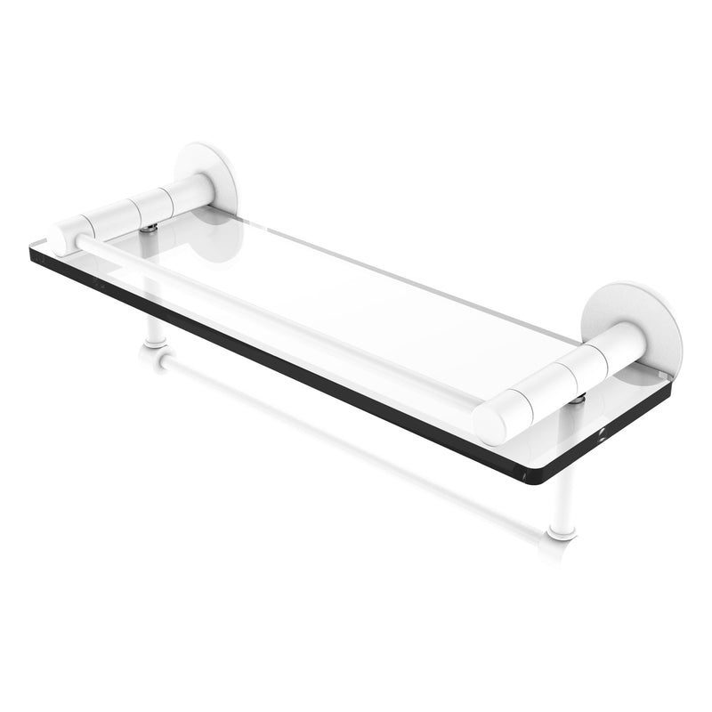 Fresno Collection Glass Shelf with Vanity Rail and Integrated Towel Bar