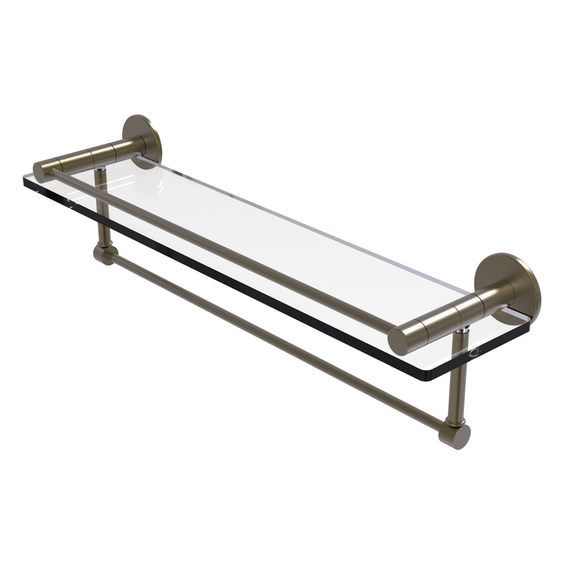 Fresno Collection Glass Shelf with Vanity Rail and Integrated Towel Bar