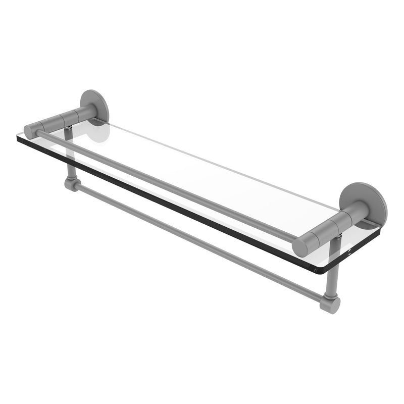 Fresno Collection Glass Shelf with Vanity Rail and Integrated Towel Bar