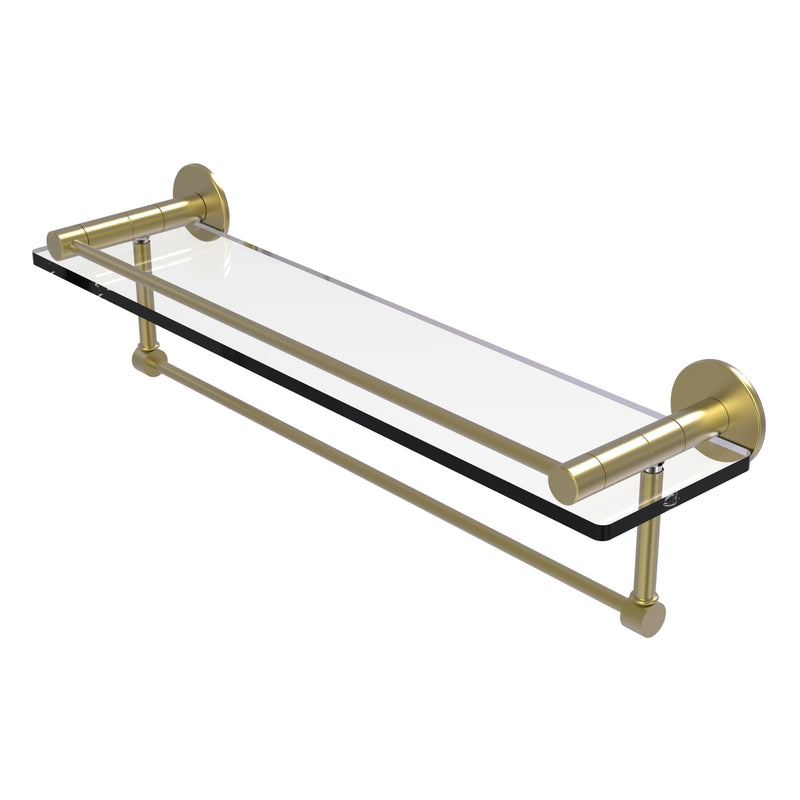 Fresno Collection Glass Shelf with Vanity Rail and Integrated Towel Bar