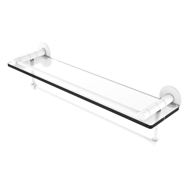 Fresno Collection Glass Shelf with Vanity Rail and Integrated Towel Bar