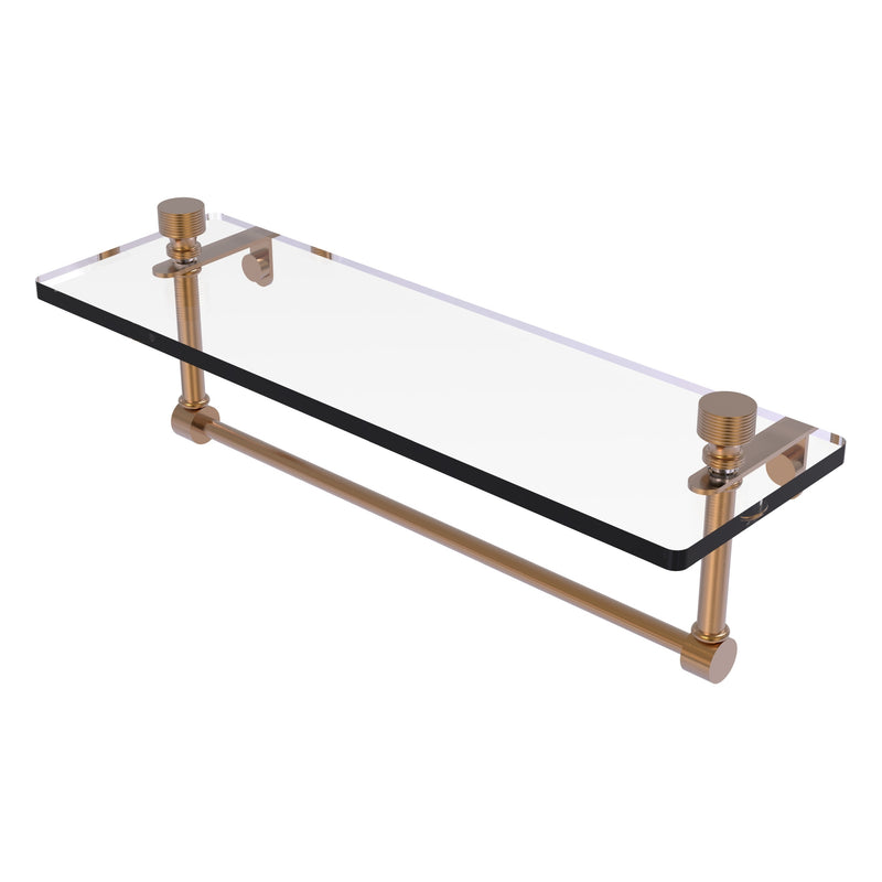 Foxtrot Collection Glass Vanity Shelf  with Integrated Towel Bar