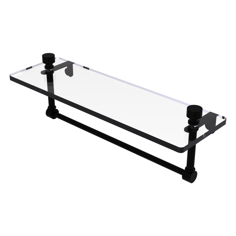 Foxtrot Collection Glass Vanity Shelf  with Integrated Towel Bar