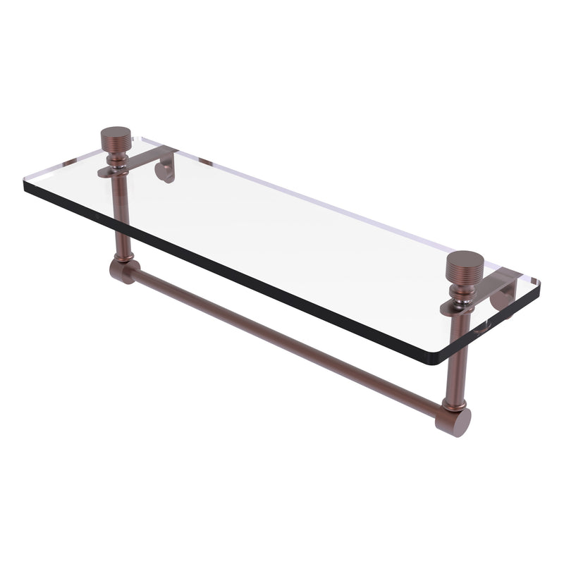 Foxtrot Collection Glass Vanity Shelf  with Integrated Towel Bar