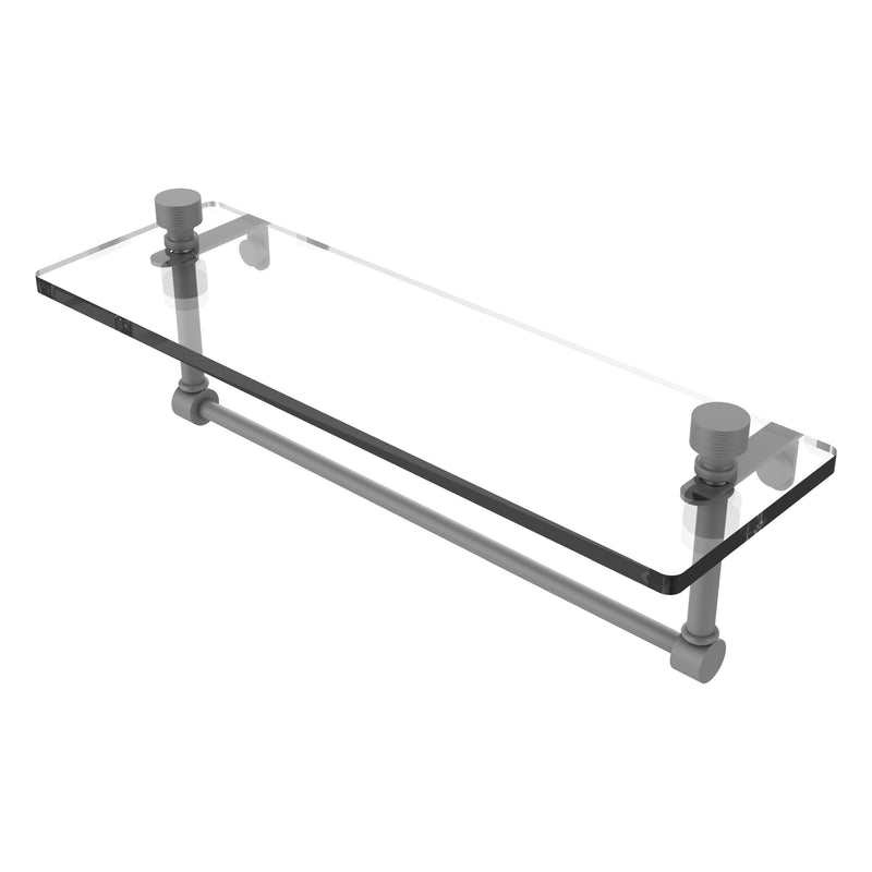 Foxtrot Collection Glass Vanity Shelf  with Integrated Towel Bar