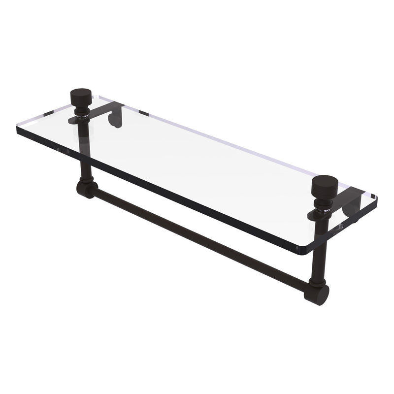 Foxtrot Collection Glass Vanity Shelf  with Integrated Towel Bar