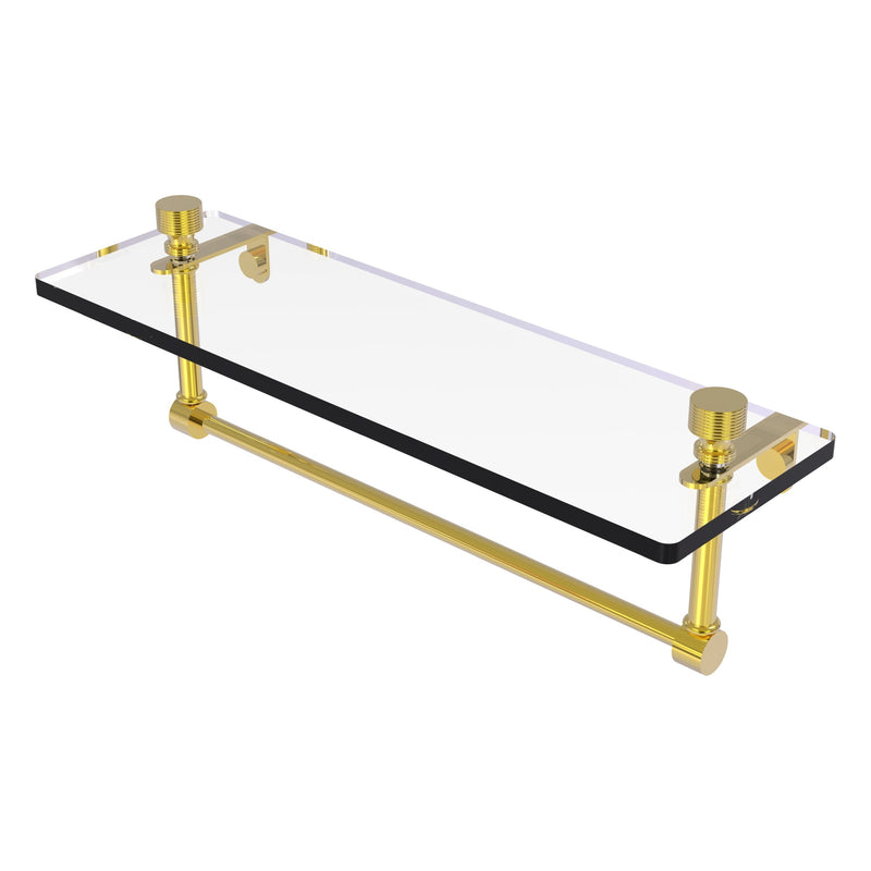 Foxtrot Collection Glass Vanity Shelf  with Integrated Towel Bar