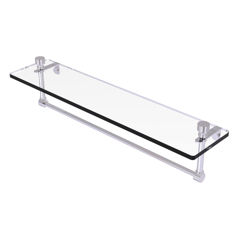 Foxtrot Collection Glass Vanity Shelf  with Integrated Towel Bar