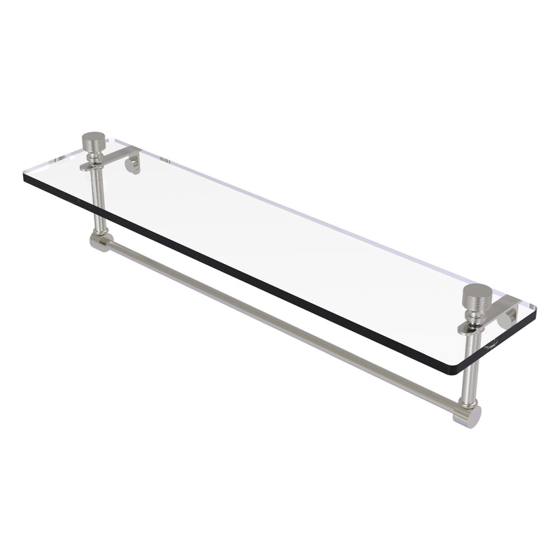 Foxtrot Collection Glass Vanity Shelf  with Integrated Towel Bar