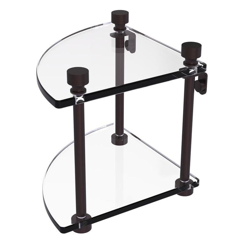 Two Tier Corner Glass Shelf