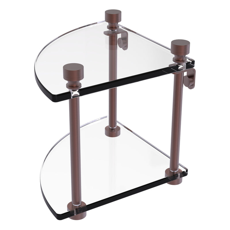 Two Tier Corner Glass Shelf