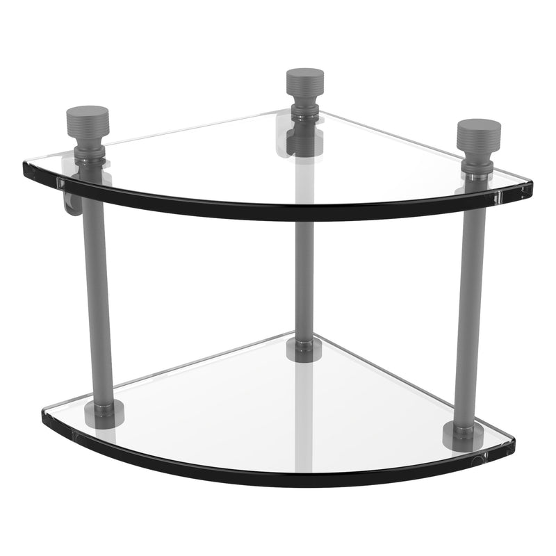 Two Tier Corner Glass Shelf