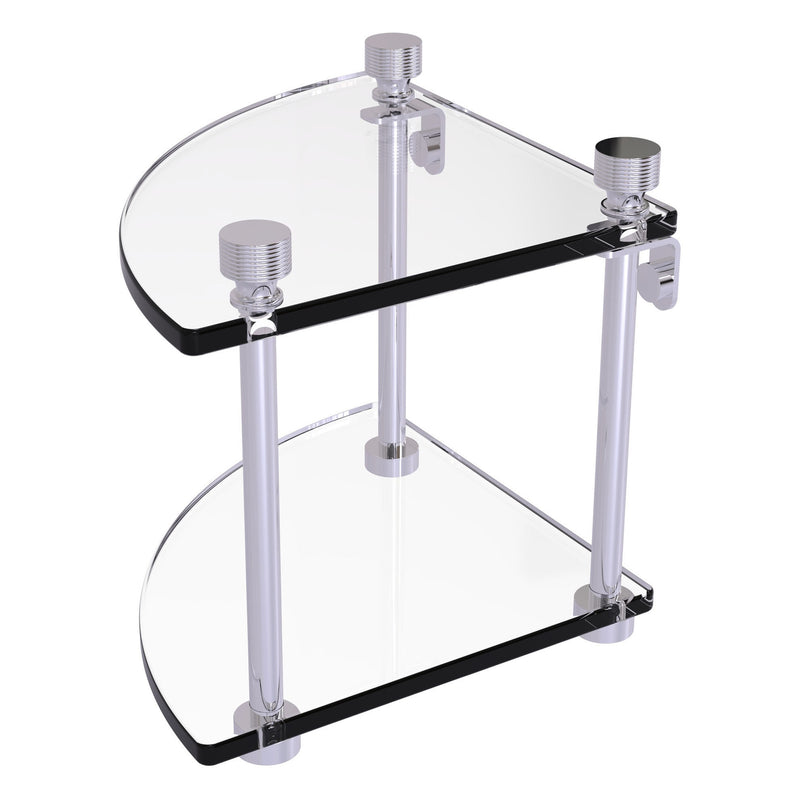 Two Tier Corner Glass Shelf