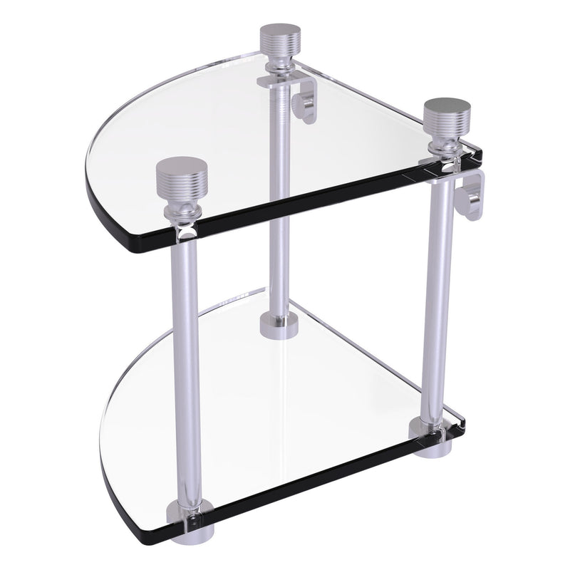 Two Tier Corner Glass Shelf