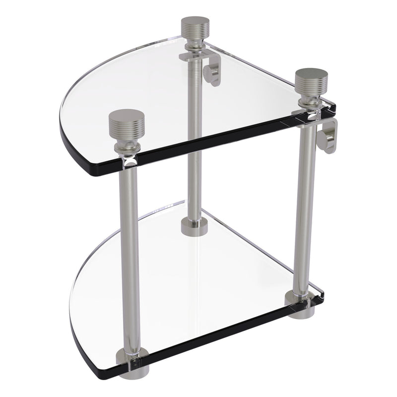 Two Tier Corner Glass Shelf