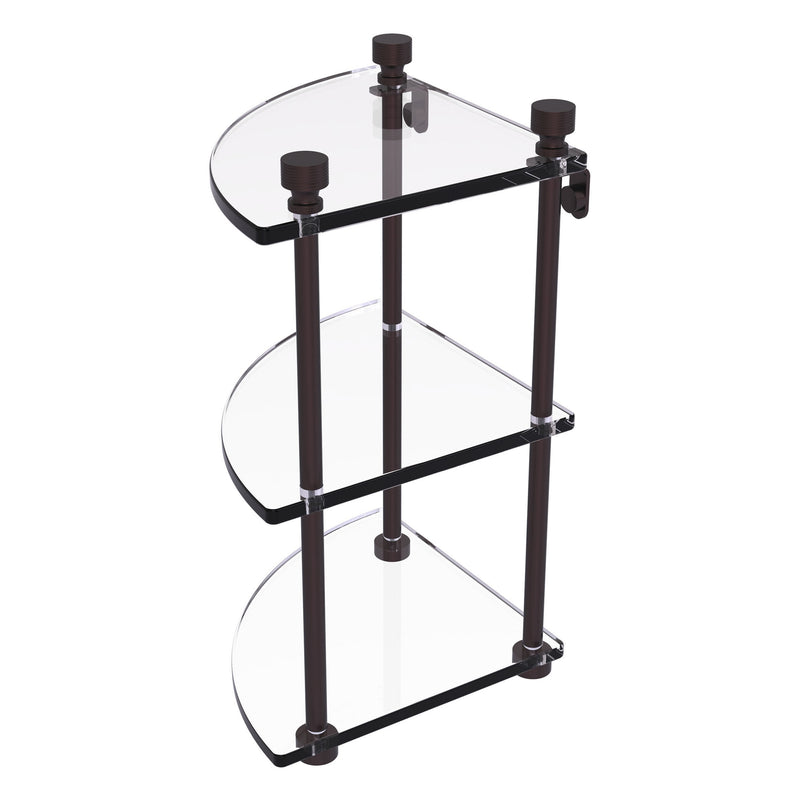 Three Tier Corner Glass Shelf