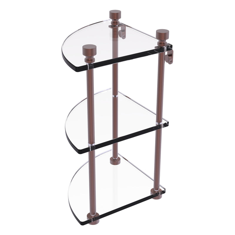 Three Tier Corner Glass Shelf