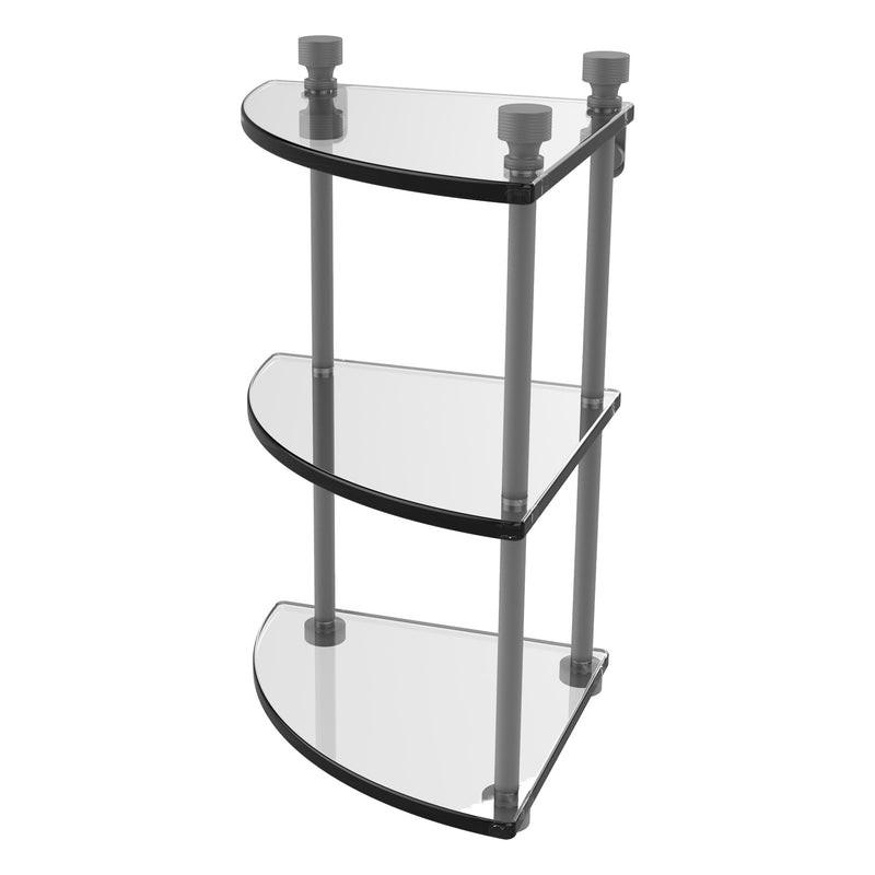 Three Tier Corner Glass Shelf