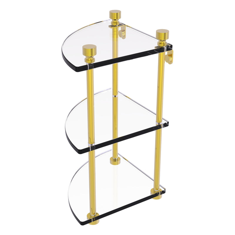 Three Tier Corner Glass Shelf